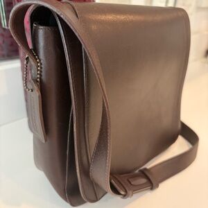 Vintage COACH Brown Flap Messenger Handcrafted Leather Crossbody - Style 9100